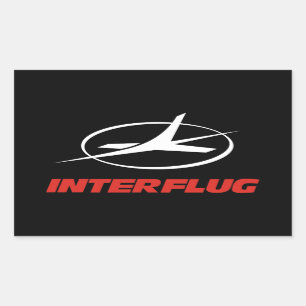 Interflug airlines rectangular sticker