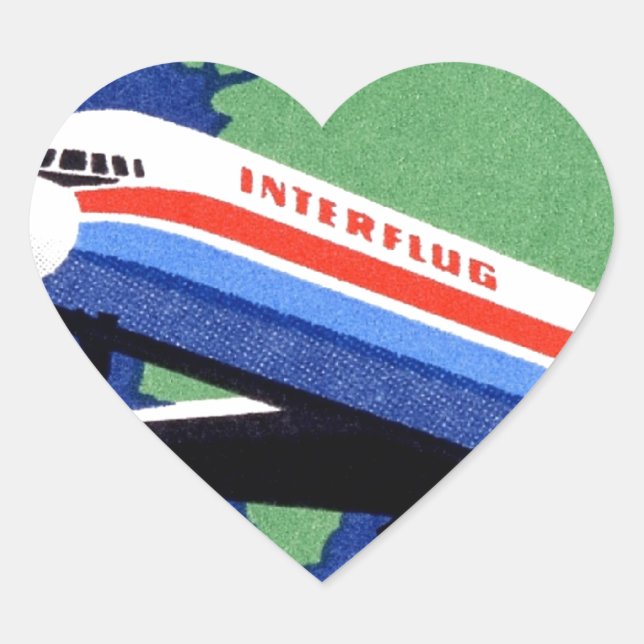 INTERFLUG - National Airline of DDR, East Germany Heart Sticker (Front)