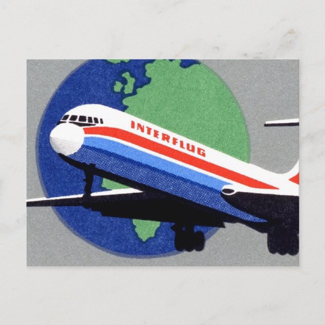 INTERFLUG - National Airline of DDR, East Germany Postcard (Front)