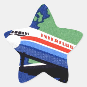 INTERFLUG - National Airline of DDR, East Germany Star Sticker