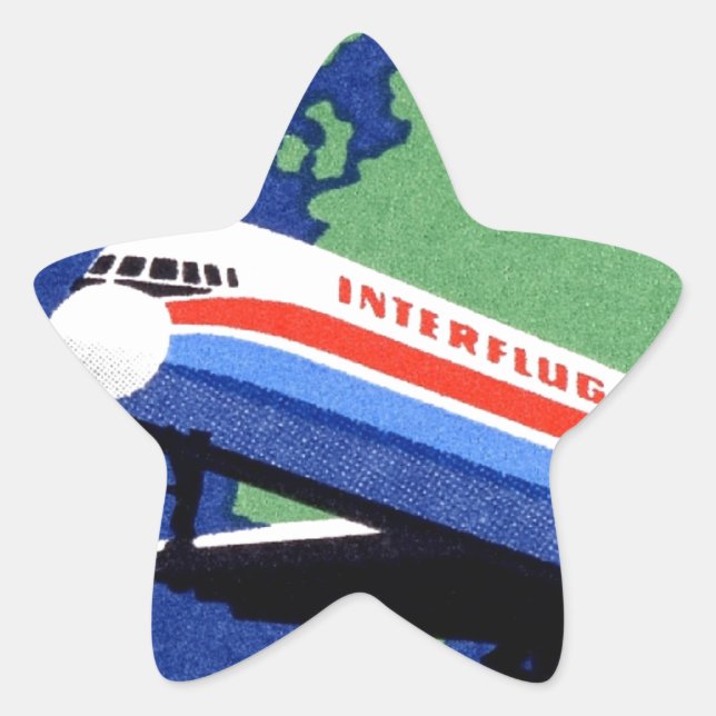 INTERFLUG - National Airline of DDR, East Germany Star Sticker (Front)