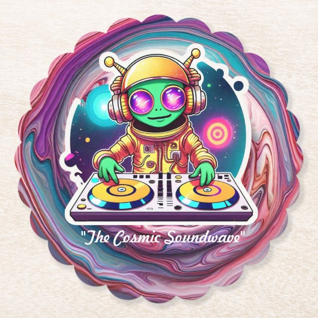"Intergalactic DJ Fest" Paper Coaster (Front)