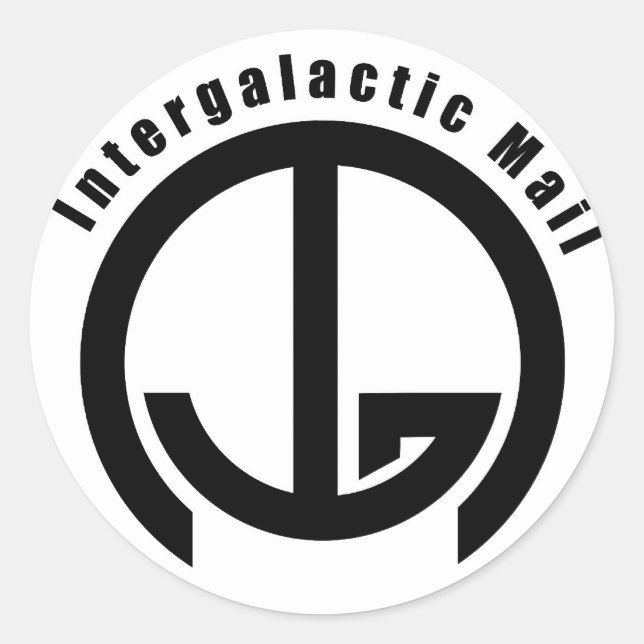 Intergalactic Mail (IGM) - words Classic Round Sticker (Front)