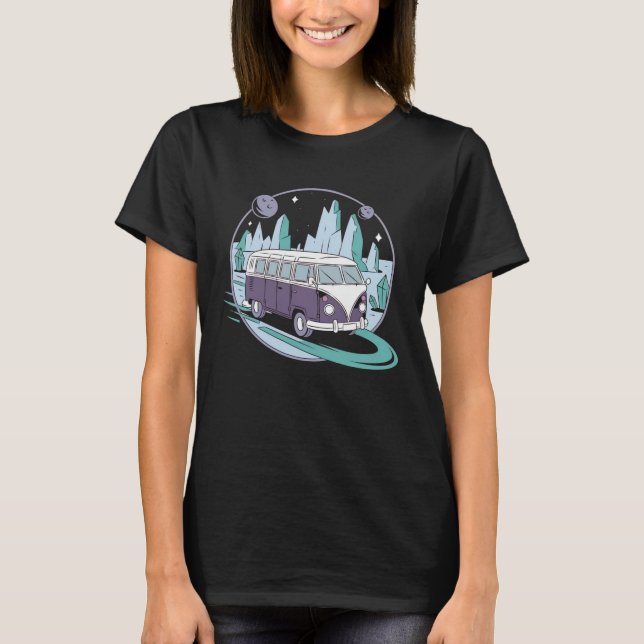 Intergalactic Roadtrip – Psychedelic Space Van  T-Shirt (Front)