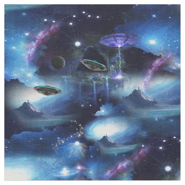 Intergalactic Space Journey Fabric (Close Up)