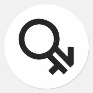 Intergender Gender Symbol Classic Round Sticker