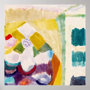 Interieur mit der Uhr ,Famous Painting Poster