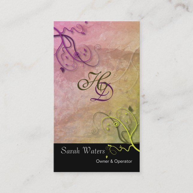 Interior Decorating Elegant Vines Business Card (Front)