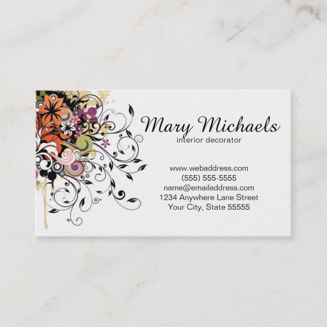 Interior Decorator Business Card Design Template (Front)