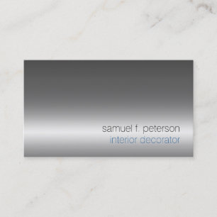 Interior Decorator Home Improvement Chrome Silver Business Card