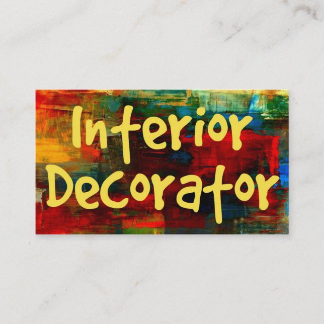 Interior Decorator in Paint Business Card (Front)