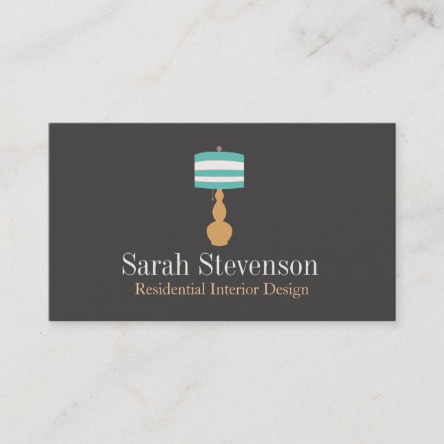 Interior Decorator Lamp Designer Business Card (Front)