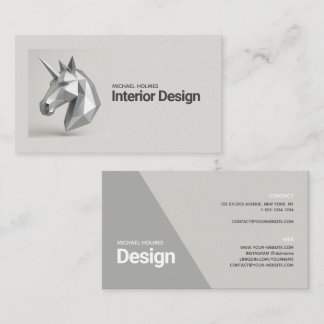 Interior Design 3D Sculpture Unicorn Architecture Business Card