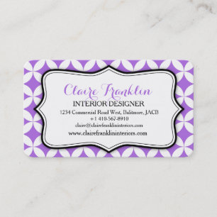 Interior design business circular purple pattern business card