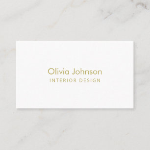 Interior Design Chic Gold White Business Card