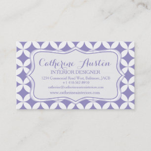 Interior design circular purple blue business card