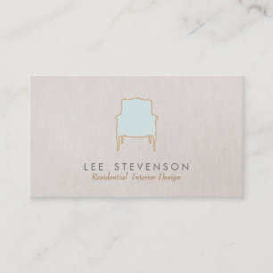 Interior Design  French Chair Logo Business Card