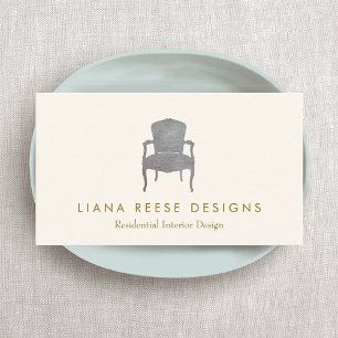 Interior Design  French Chair Logo Business Card