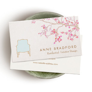 Interior Design French Chair Staging Decorator Business Card