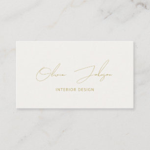 Interior Design Gold Ivory Business Card