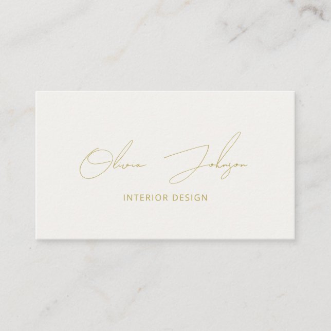 Interior Design Gold Ivory Business Card (Front)