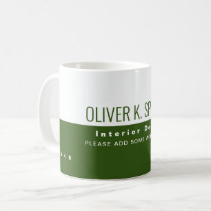 interior design profession half-green half-white coffee mug