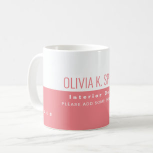 interior design profession half-pink half-white coffee mug