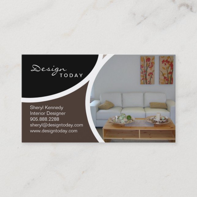 Interior Design Staging Modern Business Card 5 (Front)