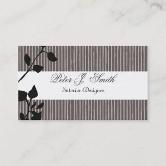 Interior Design Striped Pattern Fashion Leaf Business Card