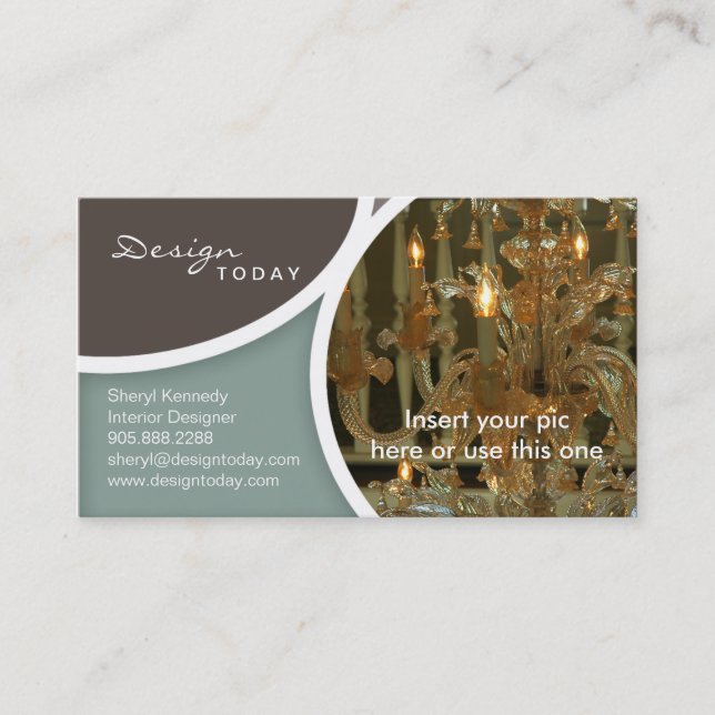Interior Design Template Business Card Chandelier (Front)