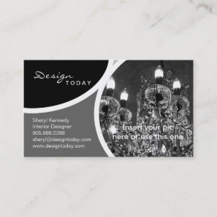 Interior Design Template Business Card Chandelier