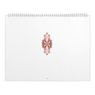 interior design wallpaper red flowers, white backg calendar