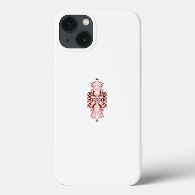interior design wallpaper red flowers, white backg Case-Mate iPhone case (Back)