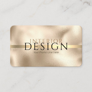 Interior Design, Your Info, Gold-on-Gold, Vs 2 Business Card