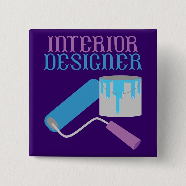 Interior Designer 15 Cm Square Badge (Front)