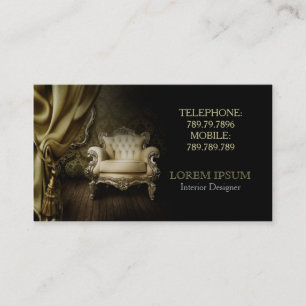 Interior Designer Antiques  Vintage Furniture Business Card