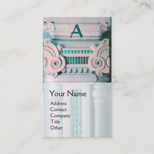 INTERIOR DESIGNER, ARCHITECTURE Monogram,green Business Card (Front)