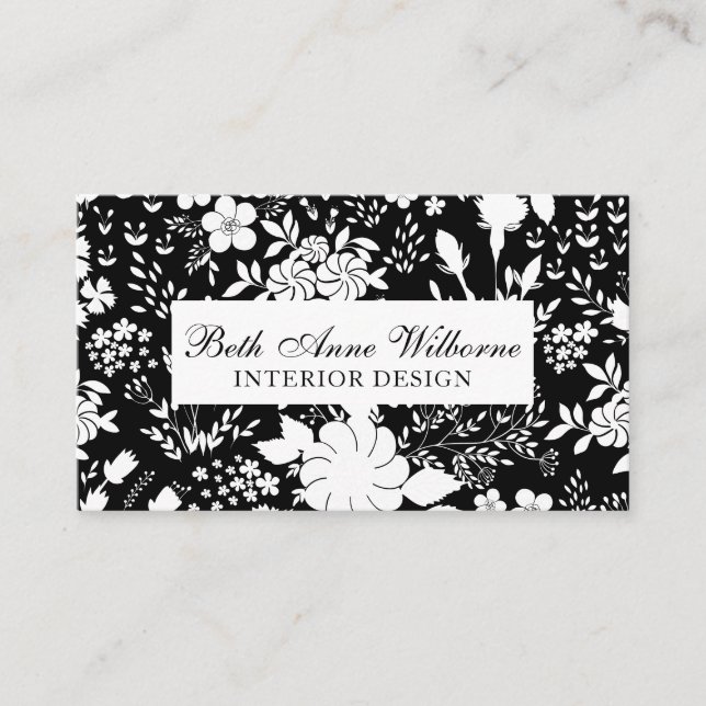 Interior Designer Business Card (Black and White) (Front)