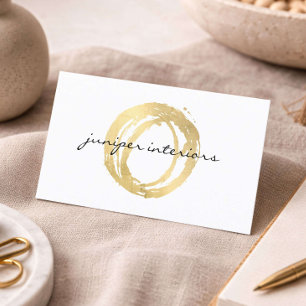 Interior Designer Business Card Luxe Gold Logo
