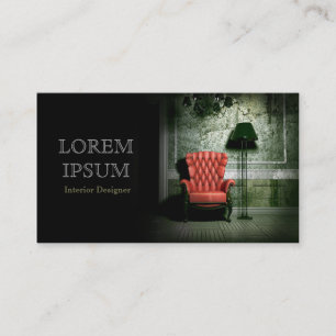 Interior Designer Business Red Chair Card