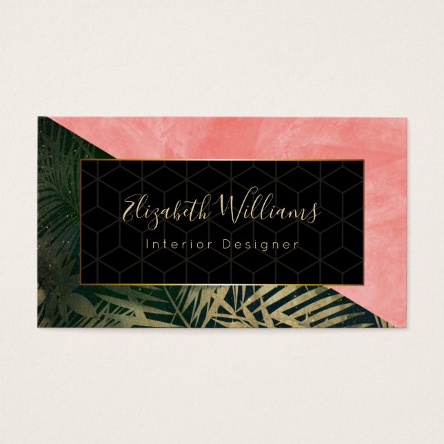 Interior Designer Colour Block Business Cards (Front)