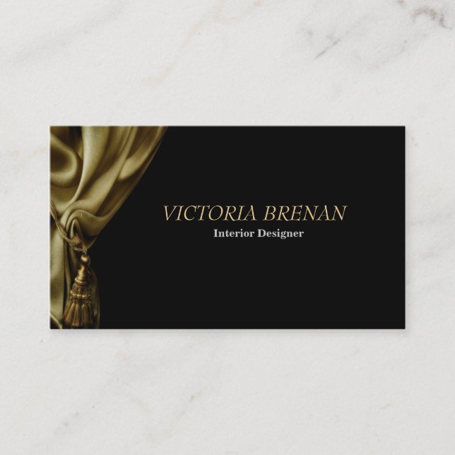 Interior Designer Curtain Decorator Window Design Business Card (Front)