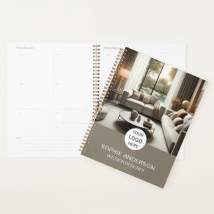 Interior Designer Custom Logo Photo Taupe Planner