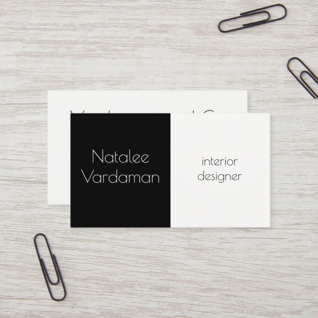 Interior Designer customisable simple elegant Business Card (Front/Back In Situ)