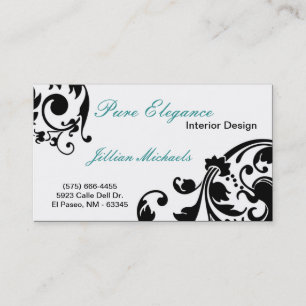 Interior Designer Damask Filigree Business Card