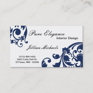 Interior Designer Damask Filigree Business Card