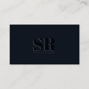 interior designer, deep navy business card