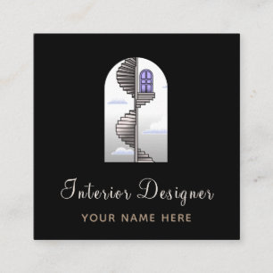 Interior Designer Designer Decorator Creative Fun Square Business Card