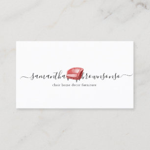 Interior Designer Home Decor Furniture Pink Chair Business Card
