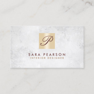 Interior Designer Home Improvement Monogram  Business Card